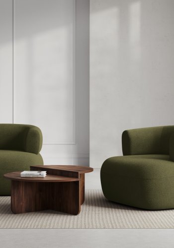 MICADONI Jenny lenestol, m armlener, 1 sete - grnn boucl og sort plast