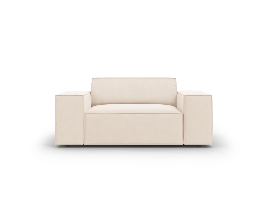 MICADONI Jodie lenestol, m armlener, 1 sete - beige flyel og sort plast