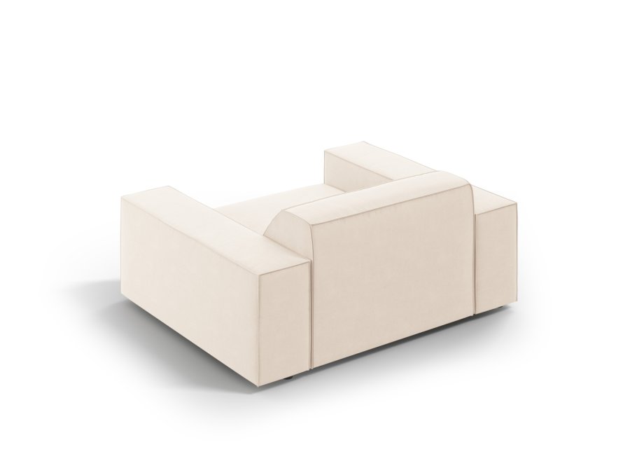 MICADONI Jodie lenestol, m armlener, 1 sete - beige flyel og sort plast