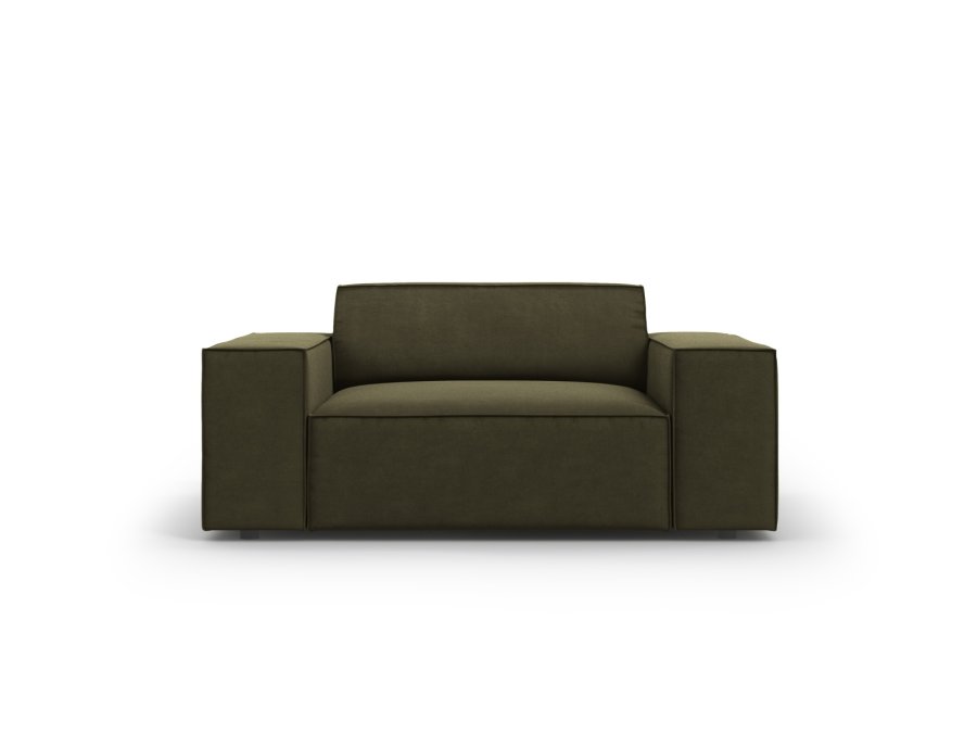 MICADONI Jodie lenestol, m armlener, 1 sete - grnn flyel og sort plast