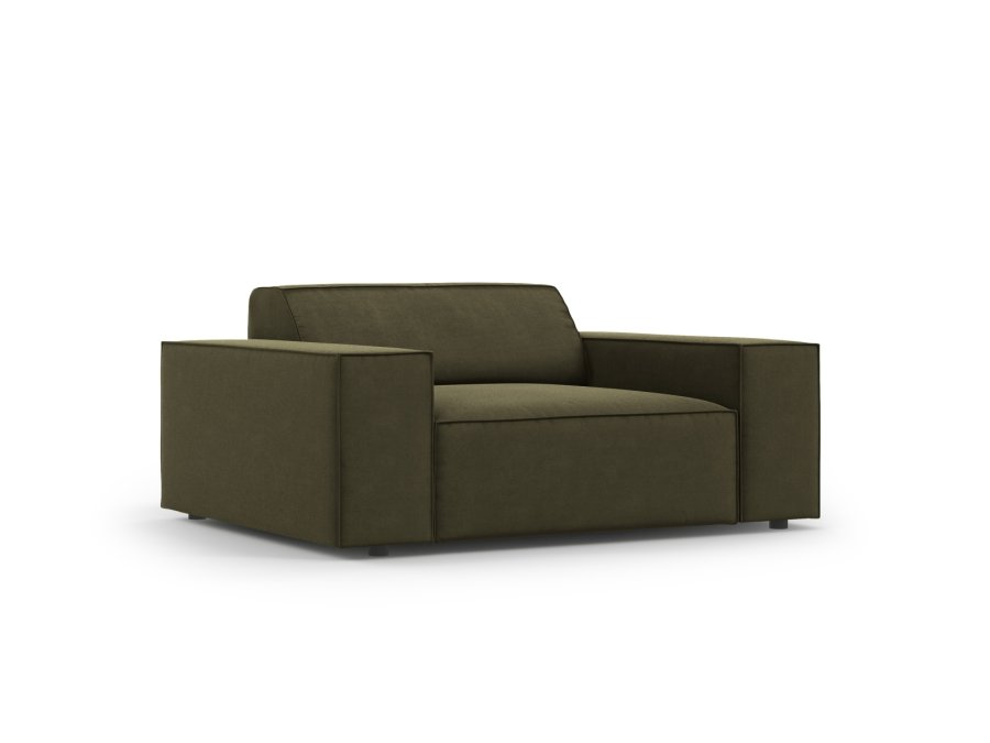 MICADONI Jodie lenestol, m armlener, 1 sete - grnn flyel og sort plast