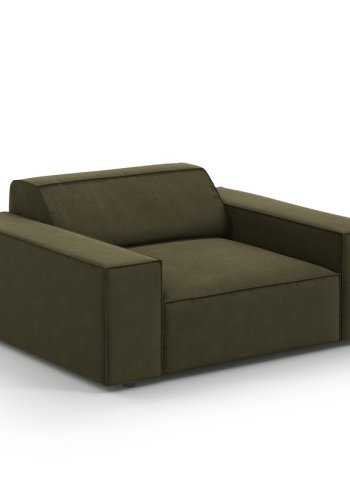 MICADONI Jodie lenestol, m armlener, 1 sete - grnn flyel og sort plast