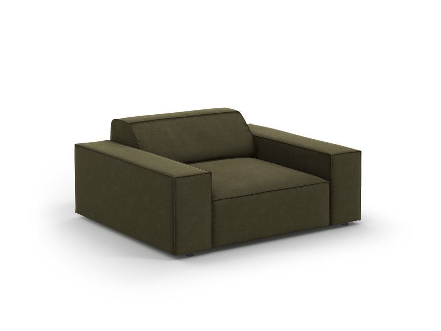 MICADONI Jodie lenestol, m armlener, 1 sete - grnn flyel og sort plast