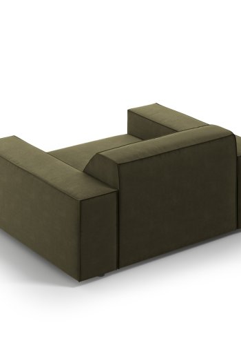 MICADONI Jodie lenestol, m armlener, 1 sete - grnn flyel og sort plast