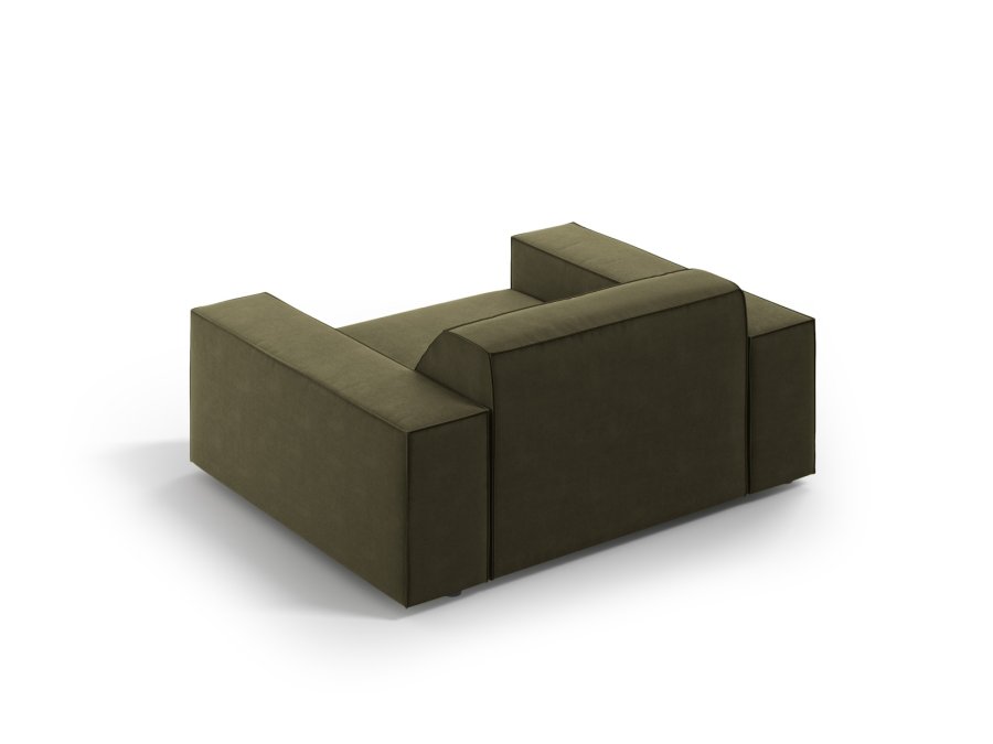 MICADONI Jodie lenestol, m armlener, 1 sete - grnn flyel og sort plast