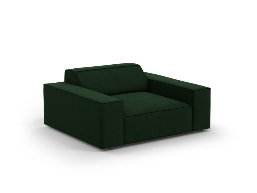 MICADONI Jodie lenestol, m armlener, 1 sete - grnn flyel og sort plast