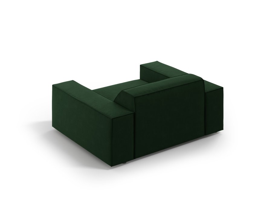 MICADONI Jodie lenestol, m armlener, 1 sete - grnn flyel og sort plast