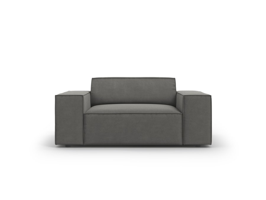 MICADONI Jodie lenestol, m armlener, 1 sete - gr flyel og sort plast