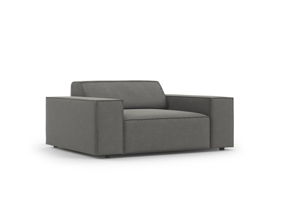 MICADONI Jodie lenestol, m armlener, 1 sete - gr flyel og sort plast