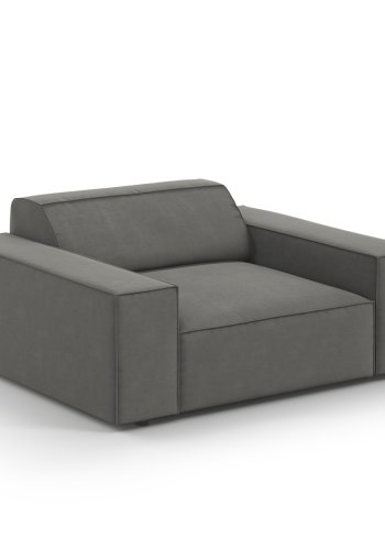 MICADONI Jodie lenestol, m armlener, 1 sete - gr flyel og sort plast