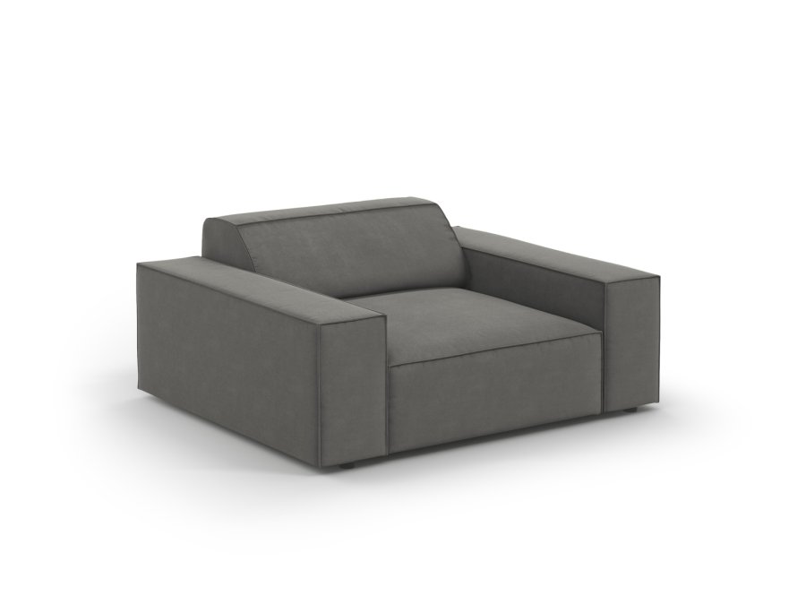 MICADONI Jodie lenestol, m armlener, 1 sete - gr flyel og sort plast