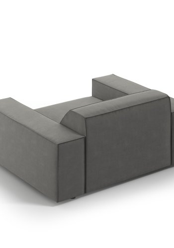 MICADONI Jodie lenestol, m armlener, 1 sete - gr flyel og sort plast