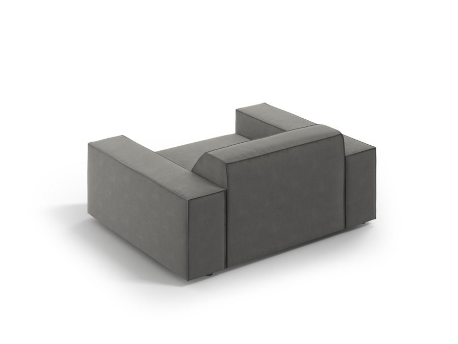 MICADONI Jodie lenestol, m armlener, 1 sete - gr flyel og sort plast