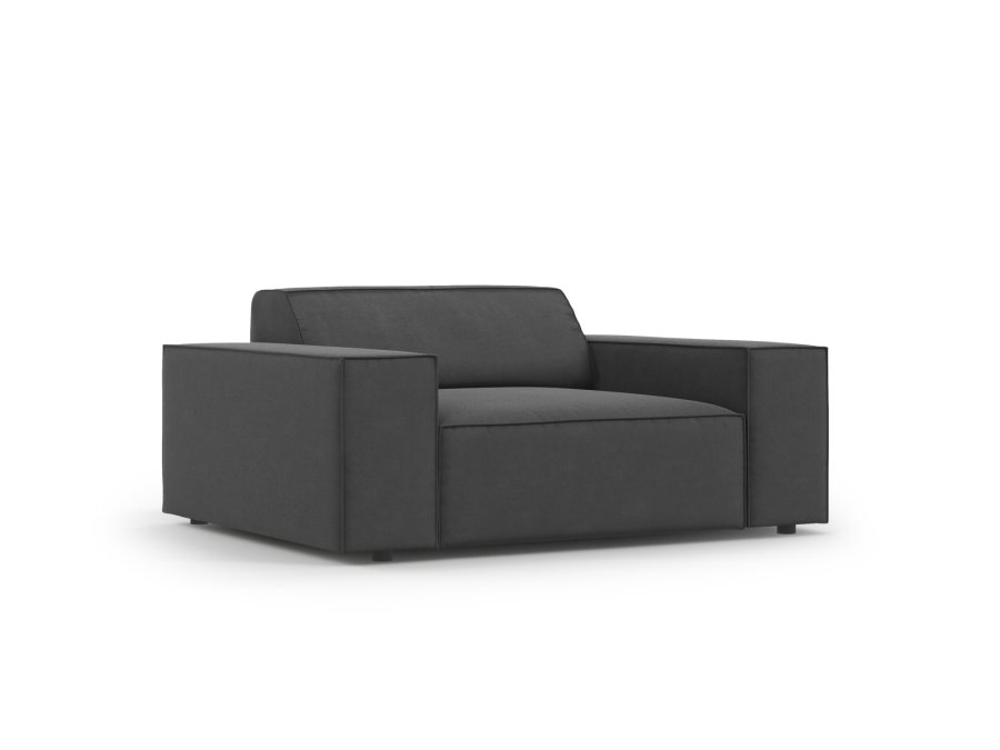 MICADONI Jodie lenestol, m armlener, 1 sete - gr flyel og sort plast