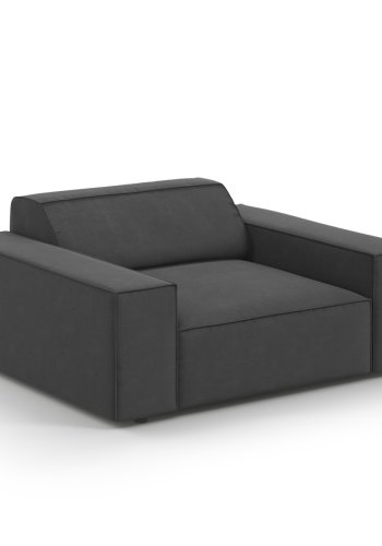 MICADONI Jodie lenestol, m armlener, 1 sete - gr flyel og sort plast