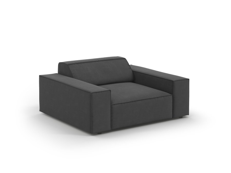 MICADONI Jodie lenestol, m armlener, 1 sete - gr flyel og sort plast