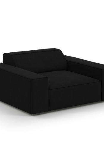 MICADONI Jodie lenestol, m armlener, 1 sete - svart flyel og sort plast