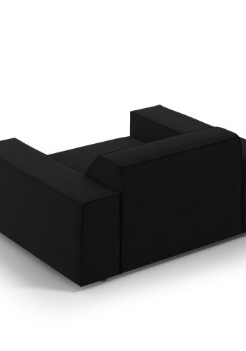 MICADONI Jodie lenestol, m armlener, 1 sete - svart flyel og sort plast