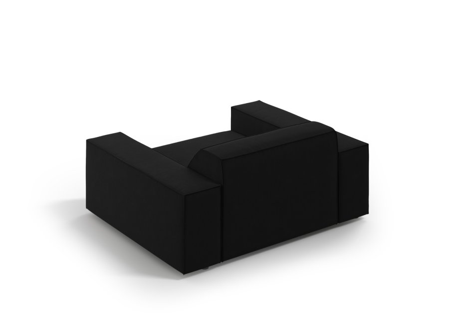 MICADONI Jodie lenestol, m armlener, 1 sete - svart flyel og sort plast