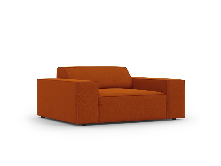 MICADONI Jodie lenestol, m armlener, 1 sete - oransje stoff og sort plast