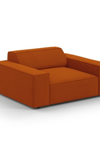 MICADONI Jodie lenestol, m armlener, 1 sete - oransje stoff og sort plast