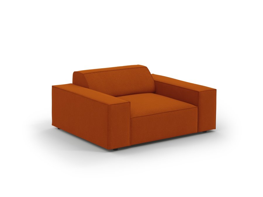 MICADONI Jodie lenestol, m armlener, 1 sete - oransje stoff og sort plast