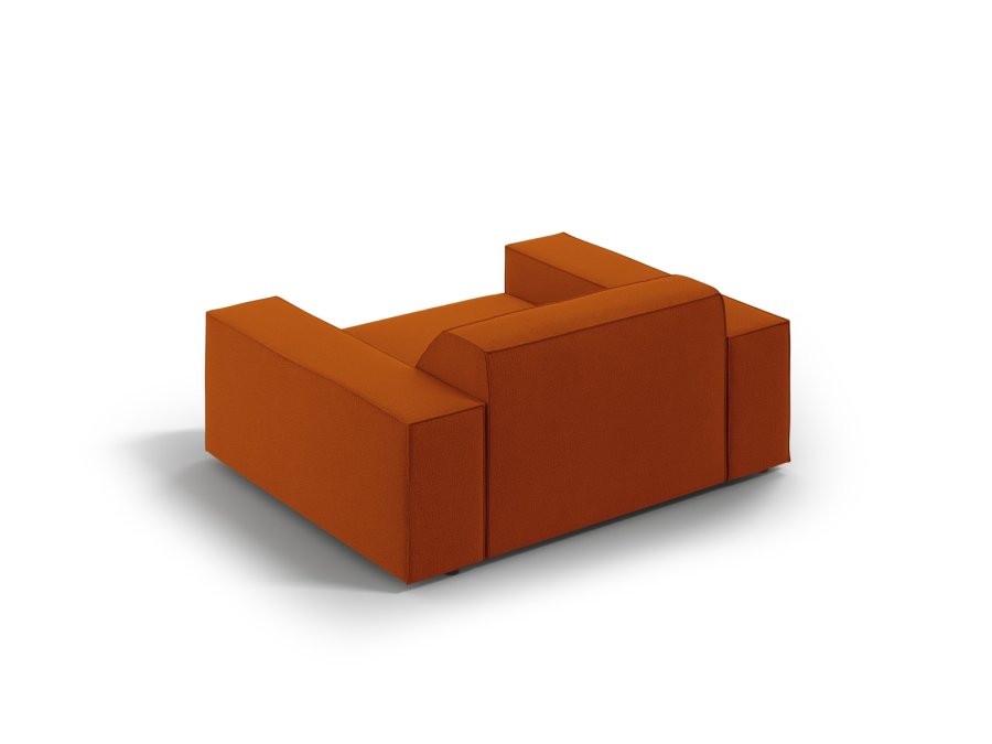 MICADONI Jodie lenestol, m armlener, 1 sete - oransje stoff og sort plast