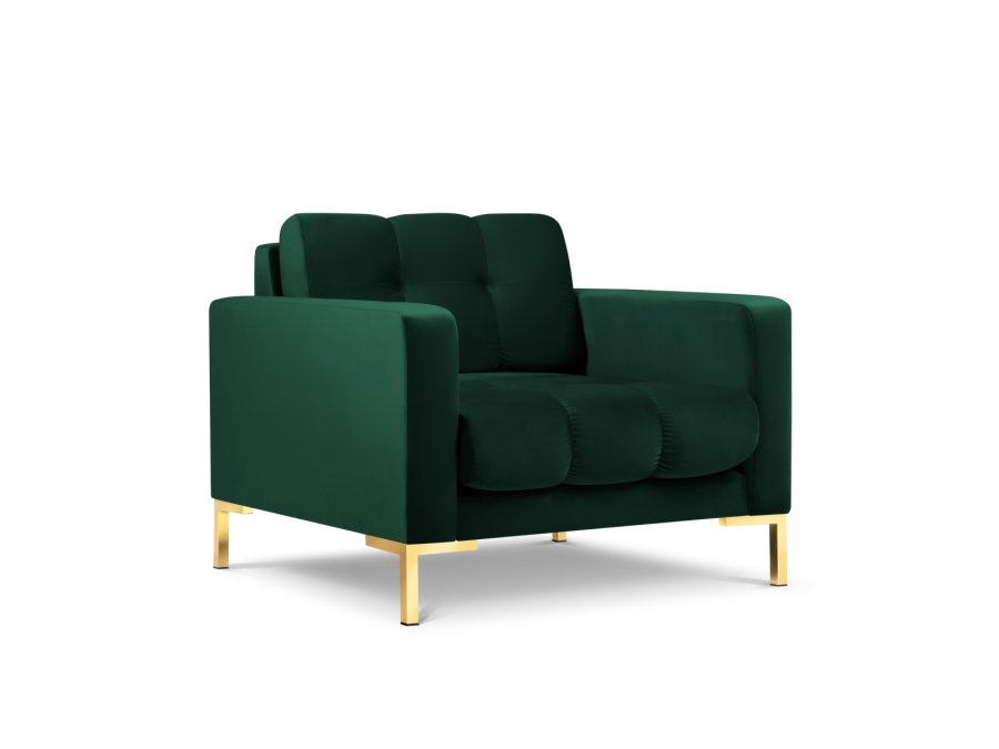 MICADONI Mamaia lenestol, m armlener, 1 sete - grnn flyel og gullmetall