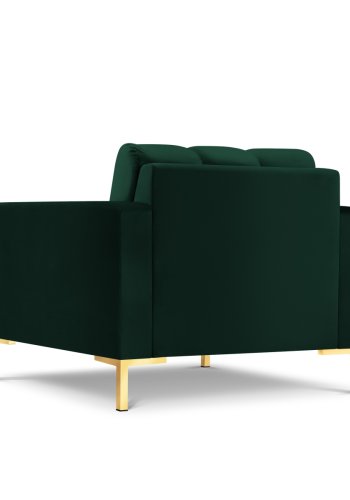 MICADONI Mamaia lenestol, m armlener, 1 sete - grnn flyel og gullmetall