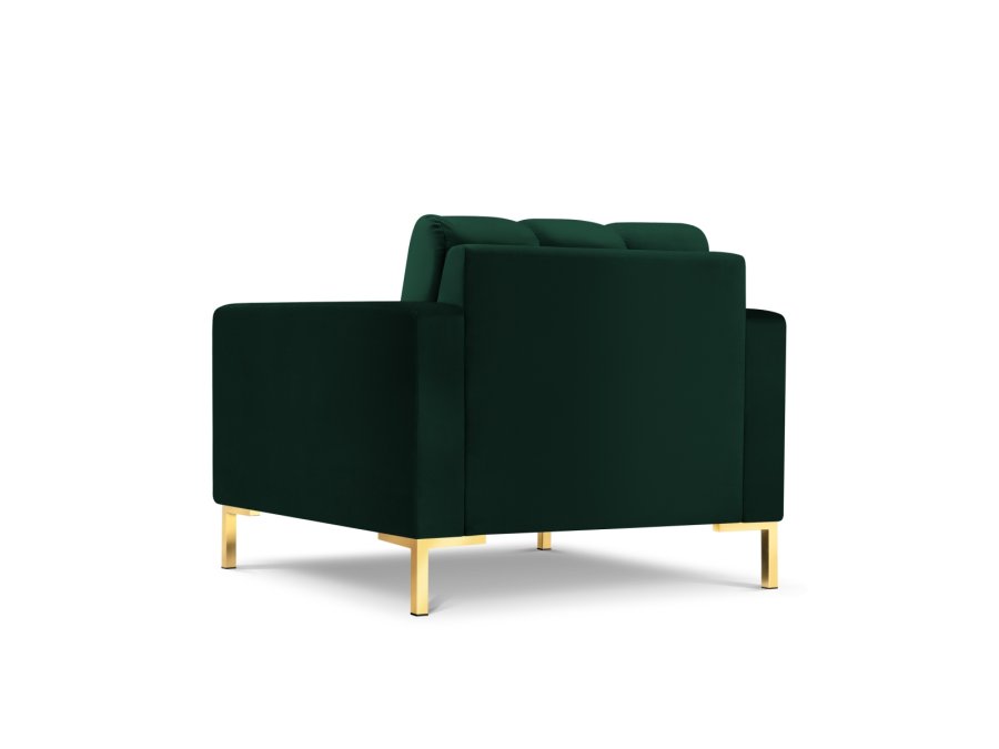 MICADONI Mamaia lenestol, m armlener, 1 sete - grnn flyel og gullmetall