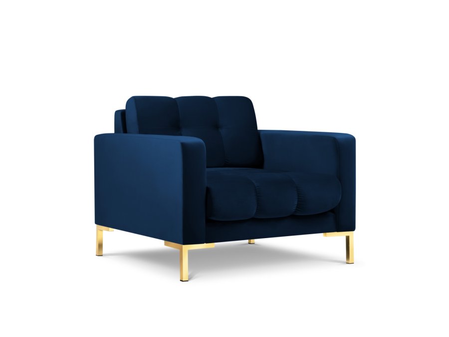 MICADONI Mamaia lenestol, m armlener, 1 sete - bl flyel og gullmetall