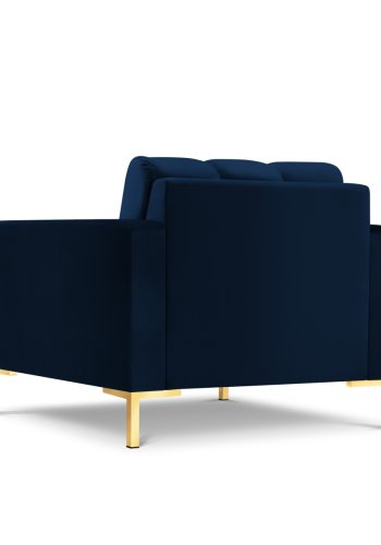 MICADONI Mamaia lenestol, m armlener, 1 sete - bl flyel og gullmetall