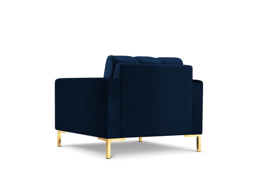 MICADONI Mamaia lenestol, m armlener, 1 sete - bl flyel og gullmetall