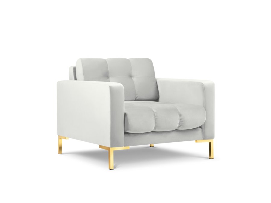 MICADONI Mamaia ftlj, med armstd, 1 sits - silver sammet och guldmetall