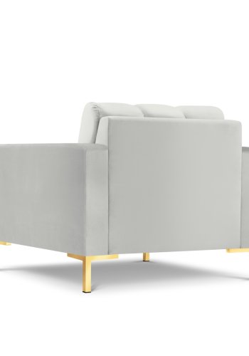 MICADONI Mamaia ftlj, med armstd, 1 sits - silver sammet och guldmetall