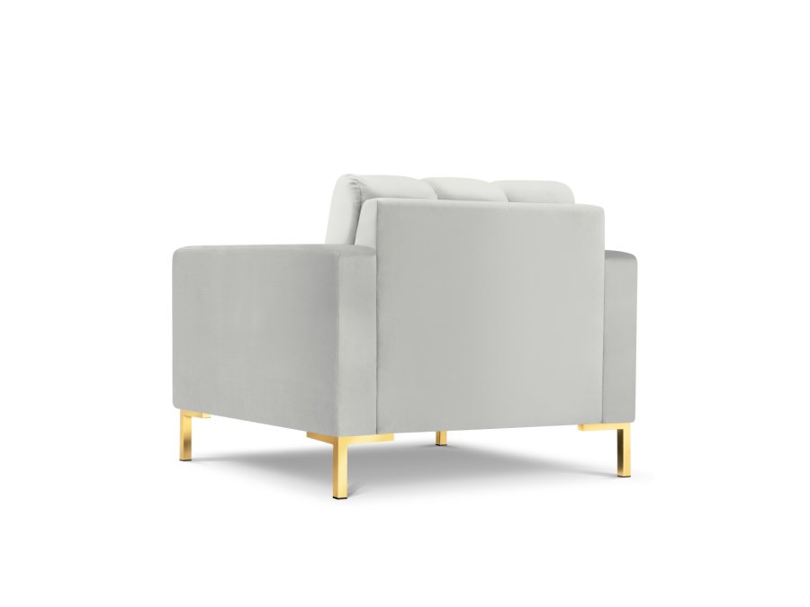 MICADONI Mamaia ftlj, med armstd, 1 sits - silver sammet och guldmetall