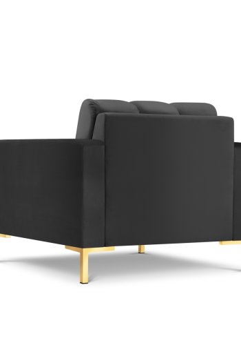 MICADONI Mamaia lenestol, m armlener, 1 sete - antrasittgr flyel og gullmetall