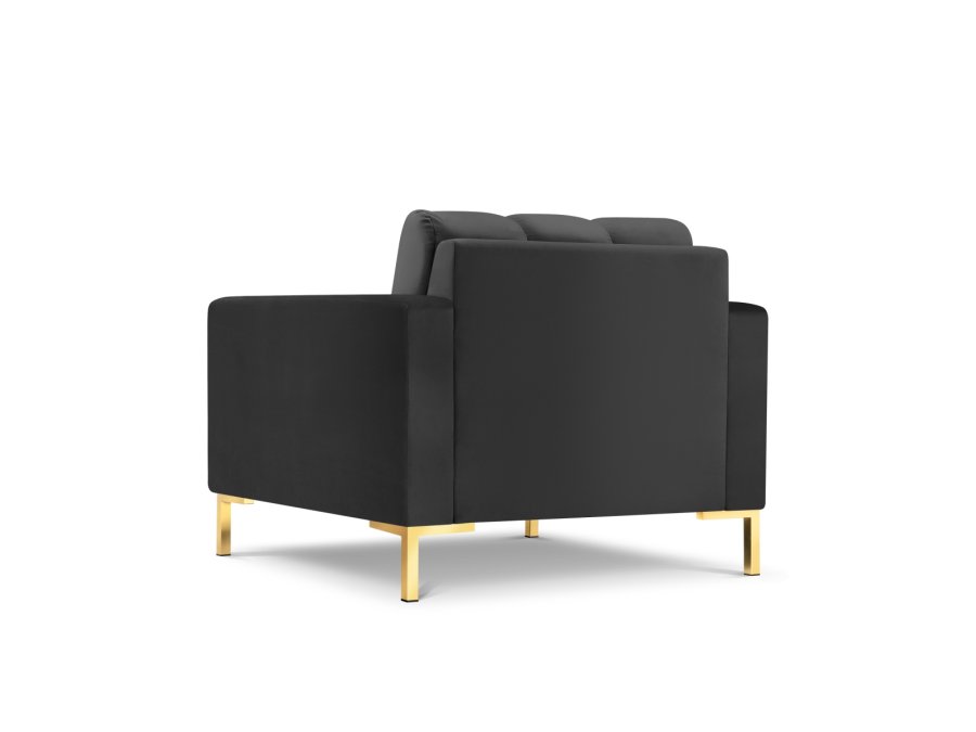 MICADONI Mamaia lenestol, m armlener, 1 sete - antrasittgr flyel og gullmetall