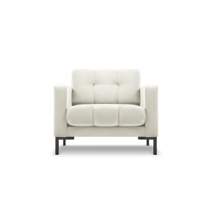 MICADONI Mamaia ftlj, med armstd, 1 sits - beige sammet och svart metall