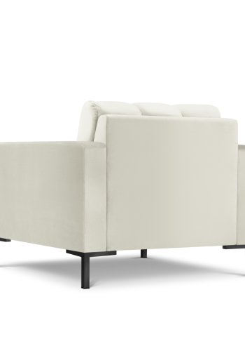 MICADONI Mamaia lenestol, m armlener, 1 sete - beige flyel og sort metall