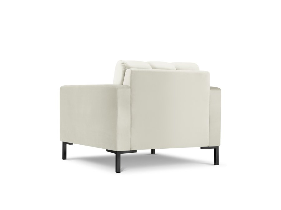 MICADONI Mamaia lenestol, m armlener, 1 sete - beige flyel og sort metall