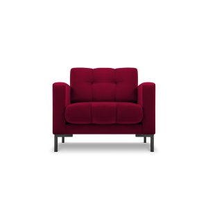 MICADONI Mamaia ftlj, med armstd, 1 sits - rd sammet och svart metall