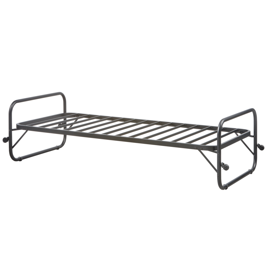 WOOOD LUCY UDSKRIFTSENGE METAL SORT 90X200CM