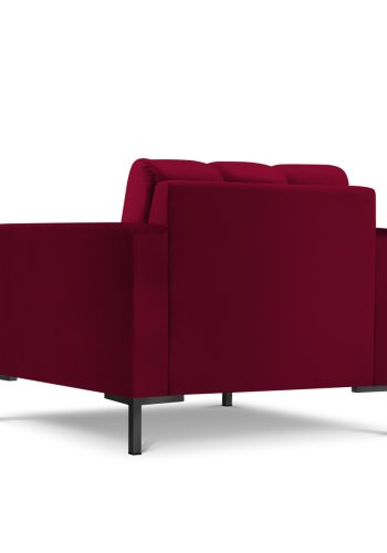 MICADONI Mamaia lenestol, m armlener, 1 sete - rd flyel og sort metall