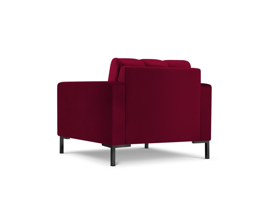 MICADONI Mamaia lenestol, m armlener, 1 sete - rd flyel og sort metall