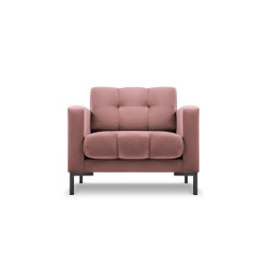 MICADONI Mamaia ftlj, med armstd, 1 sits - rosa sammet och svart metall