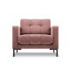 MICADONI Mamaia lenestol, m armlener, 1 sete - rosa flyel og sort metall