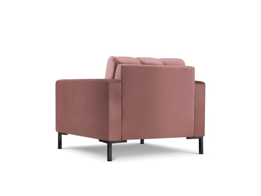 MICADONI Mamaia lenestol, m armlener, 1 sete - rosa flyel og sort metall