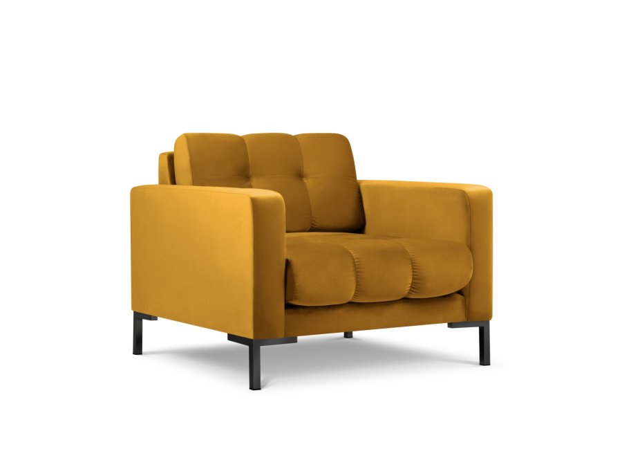 MICADONI Mamaia lenestol, m armlener, 1 sete - gul flyel og sort metall