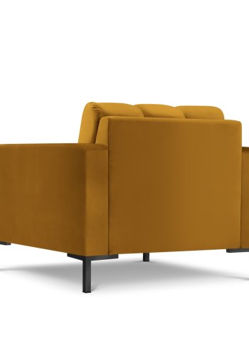 MICADONI Mamaia lenestol, m armlener, 1 sete - gul flyel og sort metall